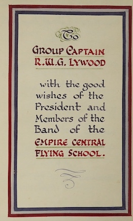 Carroll, Lewis – Alice's Adventures in Wonderland, ill. Tenniel, 1937, Bayntun and Riviere gilt crushed blue morocco with presentation to Group Captain R.W.G.Lywood, Empire Flying School, 1944